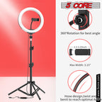 5 Core 12" Selfie LED Circle Light with 67" Adjustable Tripod Stand &